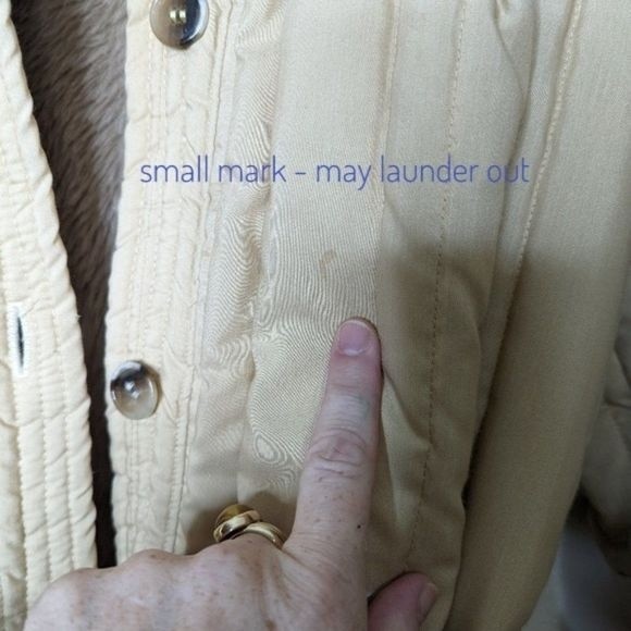 Vintage Channel Quilted Sherpa Lined Jacket Khaki Neutral - Picture 9 of 16